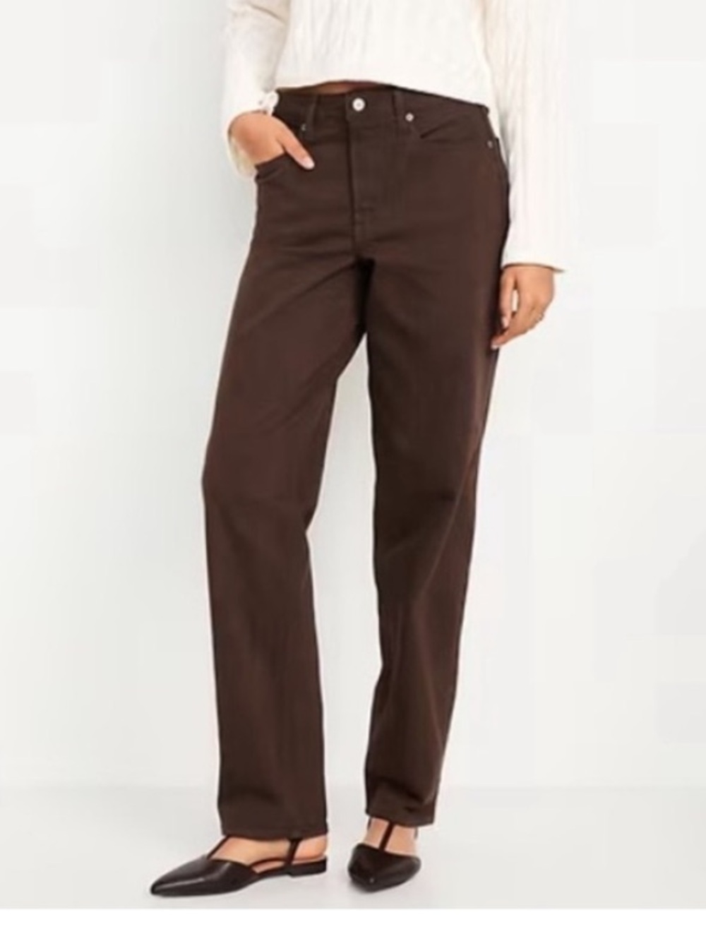 NWOT Old Navy Brown Loose/Baggy jeans size 2